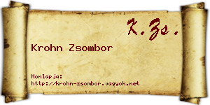 Krohn Zsombor névjegykártya