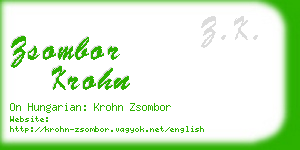 zsombor krohn business card
